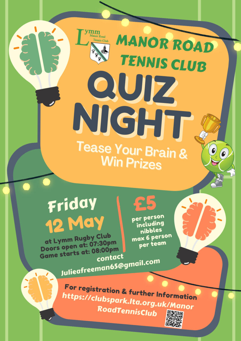 Manor Road Tennis Quiz Night Lymm RFC