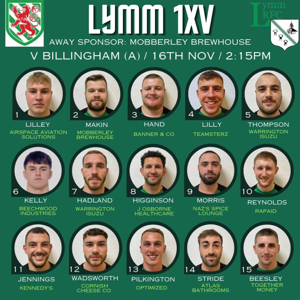 Billingham Rfc 1st XV Away to Billingham - Saturday 16th November 2024 | Lymm RFC